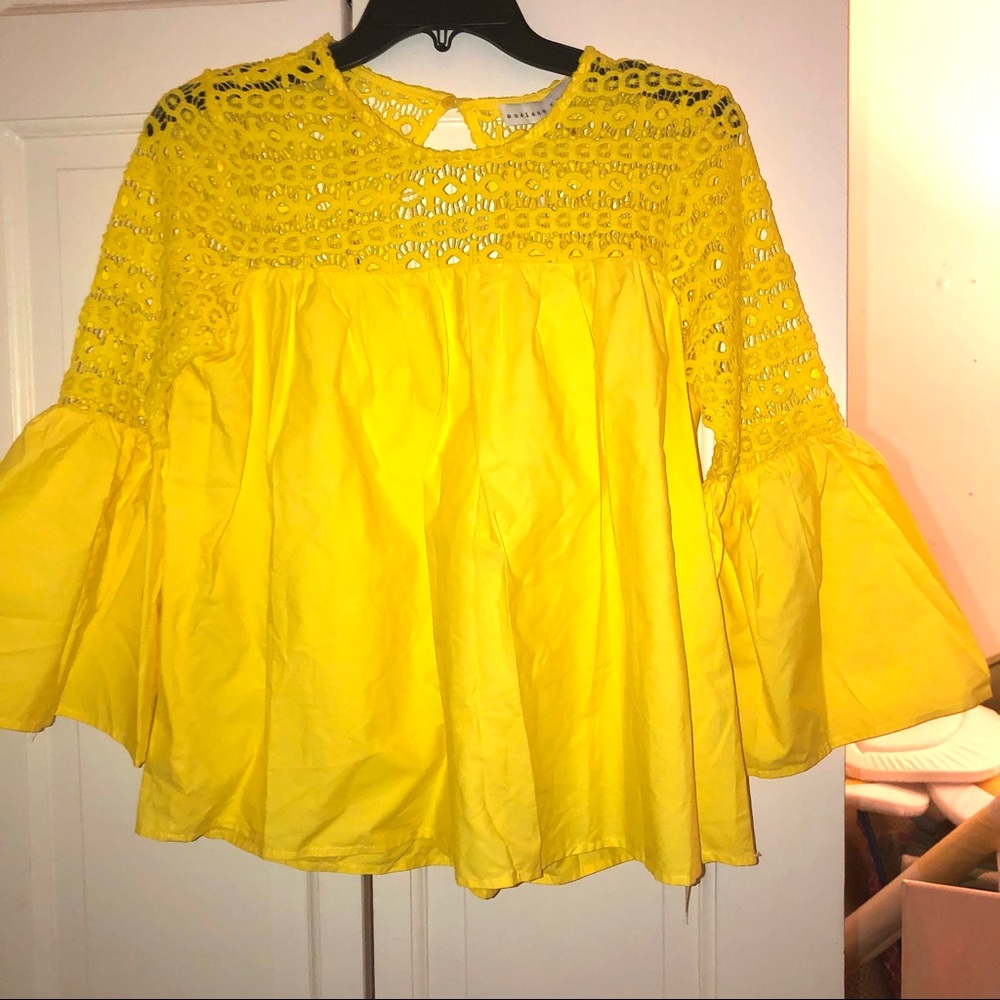 Endless rose yellow bell sleeve top S